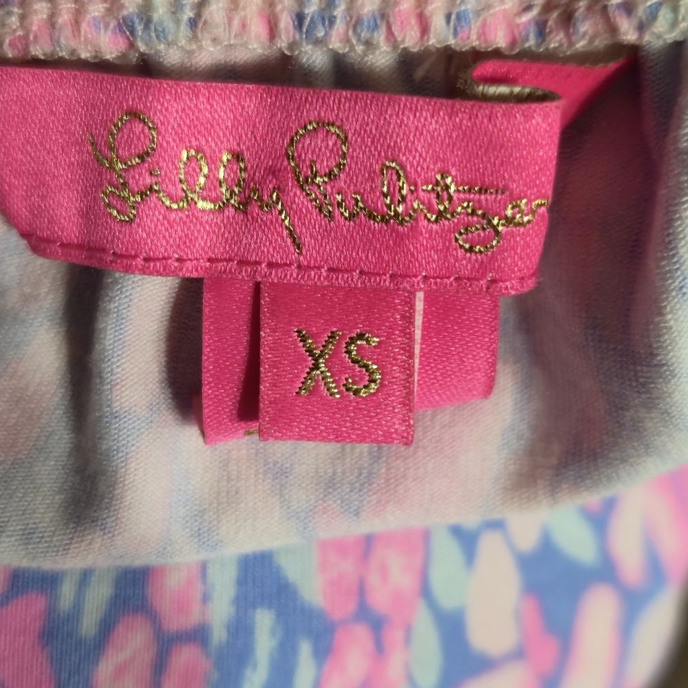Lilly Pulitzer Lana Skort Romper In "Pink Sorbert" Size XS Pink Blue Like New - Picture 4 of 8